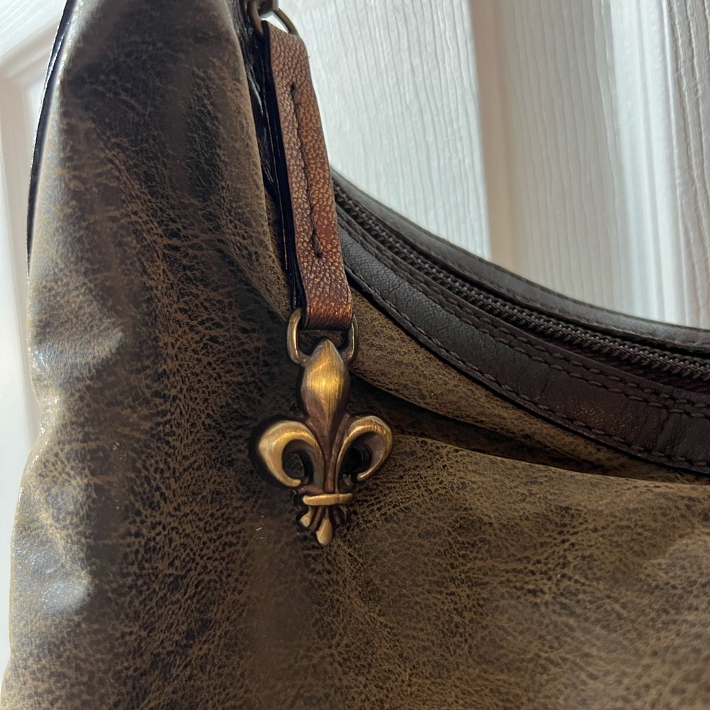 🆕 Donald J. Pliner Couture Elegant Brown Leather Hobo Bag - Picture 2 of 10